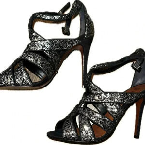 Glamorous Glitter Strappy Sandal Heels by Schutz